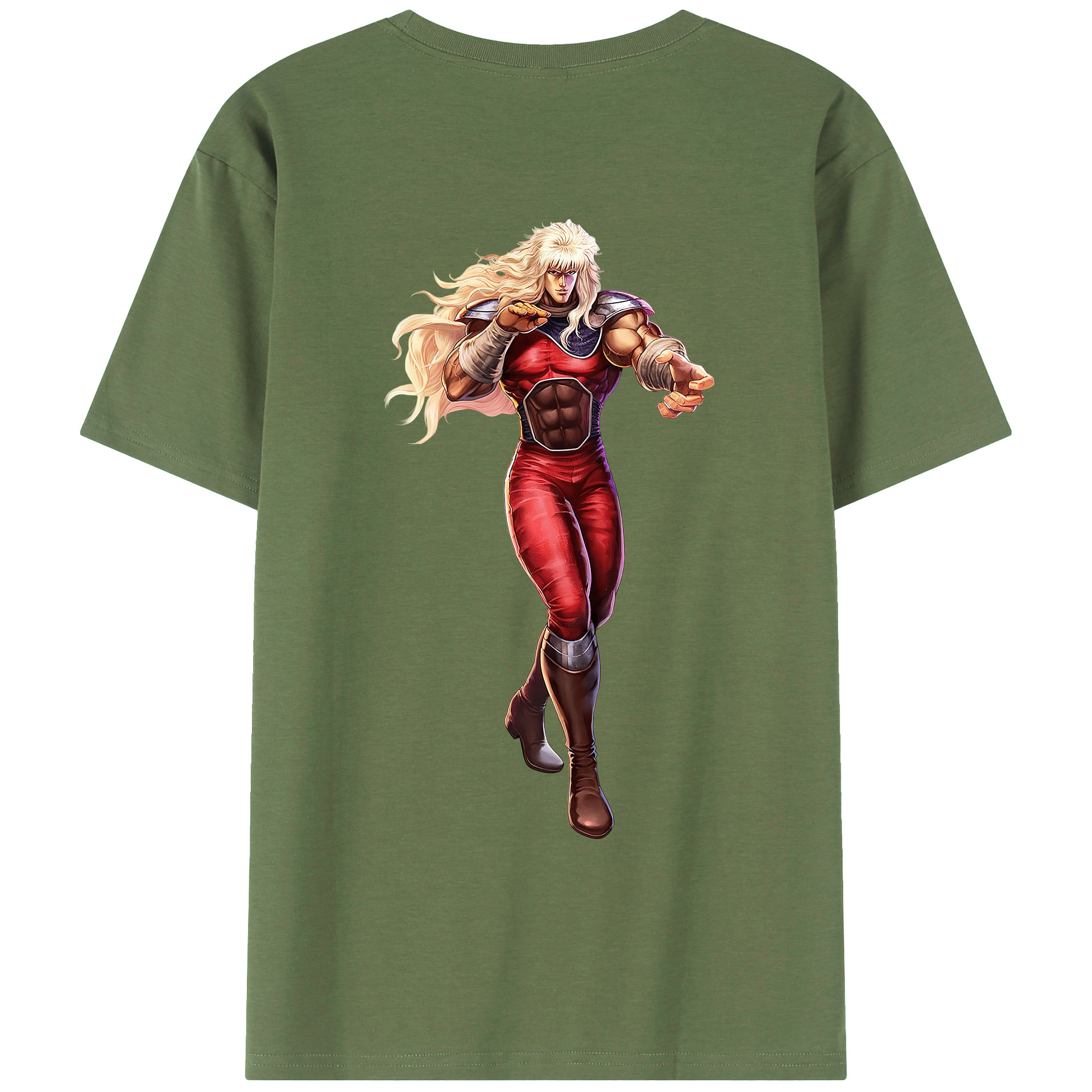 （画像用） 北斗の拳 Fist of the North Star 綿100％ メンズ半袖Tシャツ（バックプリント） 通気性